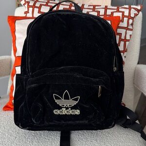 Adidas Black Velvet mini Backpack with Gold Logo